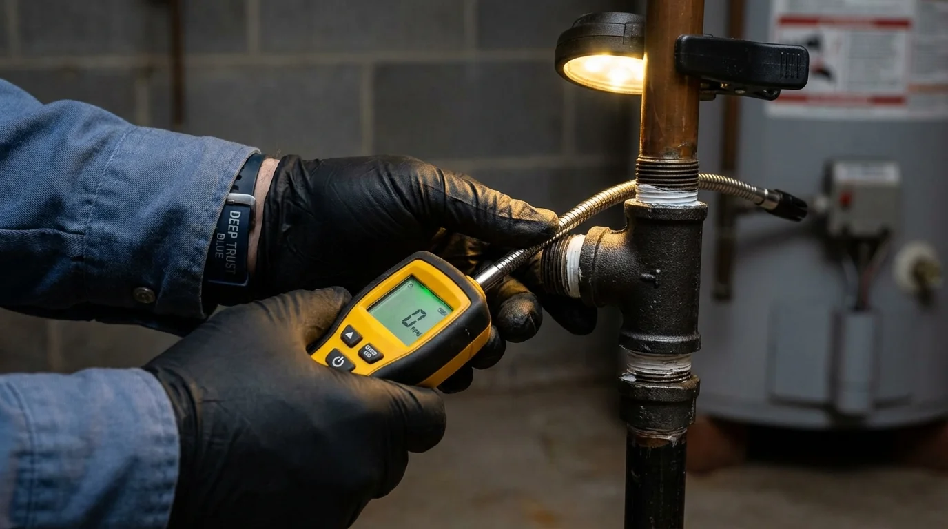 Gas leak detection with electronic sniffer by Johns Plumbing LLC in Trujillo Alto